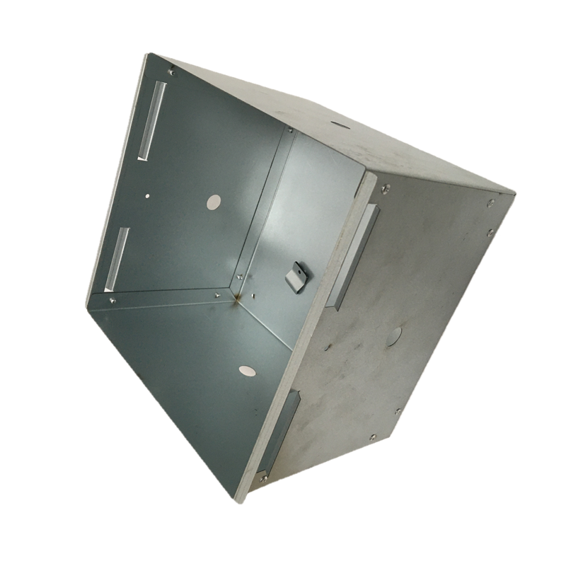 Custom galvanized sheet metal box with punched mounting holes